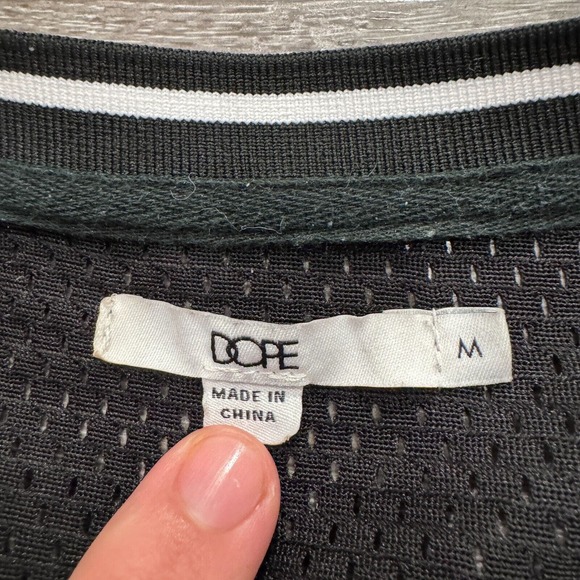 DOPE Jersey Mens Medium Black Breathable Spellout Short Sleeve Shirt‎ Crew Neck - Picture 4 of 8
